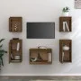 TV furniture 5 pieces solid honey brown pine wood by vidaXL, TV Furniture - Ref: Foro24-3100272, Price: 152,79 €, Discount: %