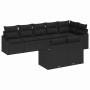 Conjunto de sofá de jardín 8 pcs Negro Poliratán