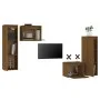 TV furniture 4 pieces solid honey brown pine wood by vidaXL, TV Furniture - Ref: Foro24-3100252, Price: 155,57 €, Discount: %