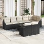 Conjunto de sofá de jardín 9 pcs Negro Poliratán