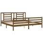 Honey brown solid wood bed frame and headboard 200x200 cm by vidaXL, Beds and slatted bases - Ref: Foro24-3194724, Price: 172...