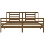 Honey brown solid wood bed frame and headboard 200x200 cm by vidaXL, Beds and slatted bases - Ref: Foro24-3194724, Price: 172...
