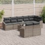 Conjunto de sofá de jardín 9 pcs Gris Poliratán