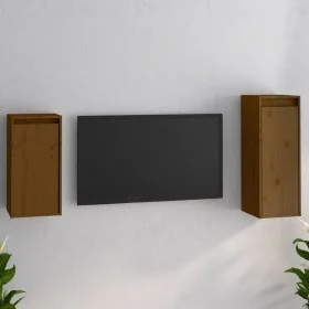 TV-Möbel 2-teilig aus massivem honigbraunem Kiefernholz von vidaXL, TV-Möbel - Ref: Foro24-3100157, Preis: 81,74 €, Rabatt: %
