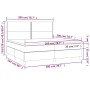 Cama box spring con colchón tela color crema 200x200 cm