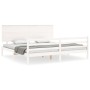 White solid wood bed frame with headboard 200x200 cm by vidaXL, Beds and slatted bases - Ref: Foro24-3195242, Price: 172,22 €...