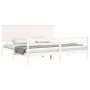 White solid wood bed frame with headboard 200x200 cm by vidaXL, Beds and slatted bases - Ref: Foro24-3195242, Price: 172,22 €...