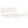 Weißer Massivholzbettrahmen mit Kopfteil 200x200 cm von vidaXL, Betten und Lattenroste - Ref: Foro24-3195242, Preis: 172,22 €...