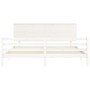 Weißer Massivholzbettrahmen mit Kopfteil 200x200 cm von vidaXL, Betten und Lattenroste - Ref: Foro24-3195242, Preis: 172,22 €...