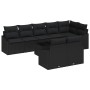 Conjunto de sofá de jardín 9 pcs Negro Poliratán