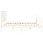 Weißer Massivholzbettrahmen mit Kopfteil 200x200 cm von vidaXL, Betten und Lattenroste - Ref: Foro24-3195242, Preis: 172,22 €...