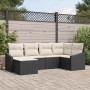 Conjunto de sofá de jardín 6 pcs Negro Poliratán