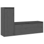 TV-Möbel 2-teilig aus massivem grauem Kiefernholz von vidaXL, TV-Möbel - Ref: Foro24-3100116, Preis: 106,13 €, Rabatt: %