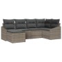 Conjunto de sofá de jardín 6 pcs Gris Poliratán