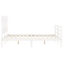 Weißer Massivholzbettrahmen mit Kopfteil 140x200 cm von vidaXL, Betten und Lattenroste - Ref: Foro24-3195157, Preis: 130,33 €...