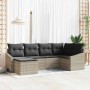 Conjunto de sofá de jardín 6 pcs Gris claro Poliratán