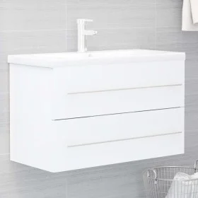 Möbel mit Waschbecken aus weißem Agglomerat von vidaXL, Badezimmerwaschtische - Ref: Foro24-3099050, Preis: 202,38 €, Rabatt: %