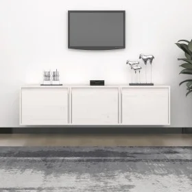 TV-Möbel 3-teilig aus massivem weißem Kiefernholz von vidaXL, TV-Möbel - Ref: Foro24-3100125, Preis: 99,47 €, Rabatt: %