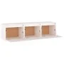 TV-Möbel 3-teilig aus massivem weißem Kiefernholz von vidaXL, TV-Möbel - Ref: Foro24-3100125, Preis: 99,47 €, Rabatt: %