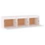 TV-Möbel 3-teilig aus massivem weißem Kiefernholz von vidaXL, TV-Möbel - Ref: Foro24-3100125, Preis: 100,85 €, Rabatt: %
