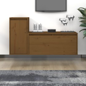TV-Möbel 2-teilig aus massivem honigbraunem Kiefernholz von vidaXL, TV-Möbel - Ref: Foro24-3100112, Preis: 90,11 €, Rabatt: %