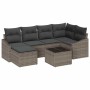 Conjunto de sofá de jardín 7 pcs Gris Poliratán