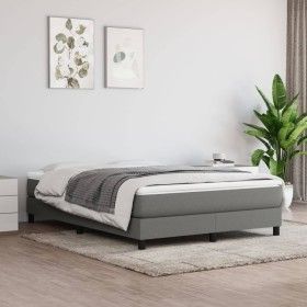 Estructura de cama de tela gris oscuro 140x190 cm de vidaXL, Camas y somieres - Ref: Foro24-3120509, Precio: 106,66 €, Descue...