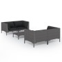 Gartensofa 5 Stück und Kissen dunkelgrau synthetisches Rattan von vidaXL, Gartensets - Ref: Foro24-3099798, Preis: 325,28 €, ...