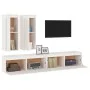 TV-Möbel 4-teilig aus massivem weißem Kiefernholz von vidaXL, TV-Möbel - Ref: Foro24-3100180, Preis: 200,82 €, Rabatt: %