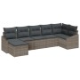 Conjunto de sofá de jardín 7 pcs Gris Poliratán