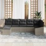 Conjunto de sofá de jardín 7 pcs Gris claro Poliratán