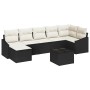 Conjunto de sofá de jardín 8 pcs Negro Poliratán