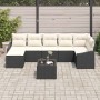 Conjunto de sofá de jardín 8 pcs Negro Poliratán