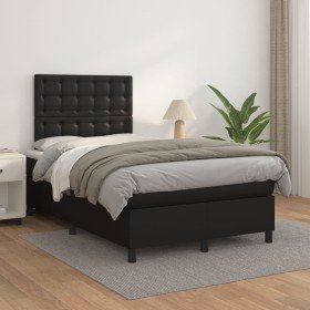 Cama box spring con colchón cuero sintético negro 120x200 cm en Camas y somieres | Comprar online en Foro24