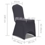 Funda de silla elástica 6 unidades gris antracita