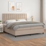 Cama box spring con colchón cuero sintético capuchino 200x200cm