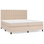 Cama box spring con colchón cuero sintético capuchino 200x200cm