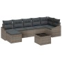 Conjunto de sofá de jardín 8 pcs Gris Poliratán