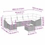 Conjunto de sofá de jardín 8 pcs Gris Poliratán