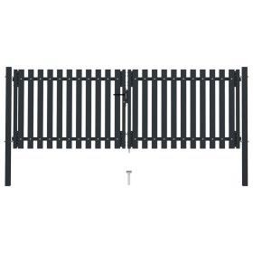 Doppeltes Zauntor aus anthrazitgrauem Stahl, 306 x 175 cm von vidaXL, Gartentore - Ref: Foro24-146352, Preis: 451,81 €, Rabat...