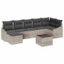Conjunto de sofá de jardín 8 pcs Gris claro Poliratán
