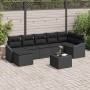 Conjunto de sofá de jardín 8 pcs Negro Poliratán