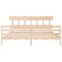 Bed frame with solid wood headboard 200x200 cm by vidaXL, Beds and slatted bases - Ref: Foro24-3195176, Price: 142,97 €, Disc...