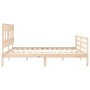 Bed frame with solid wood headboard 200x200 cm by vidaXL, Beds and slatted bases - Ref: Foro24-3195176, Price: 142,97 €, Disc...