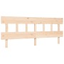 Bed frame with solid wood headboard 200x200 cm by vidaXL, Beds and slatted bases - Ref: Foro24-3195176, Price: 142,97 €, Disc...