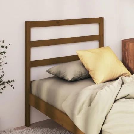 Cabecero de cama madera maciza de pino marrón miel 81x4x100 cm de vidaXL, Cabeceros y pies de cama - Ref: Foro24-817618, Prec...