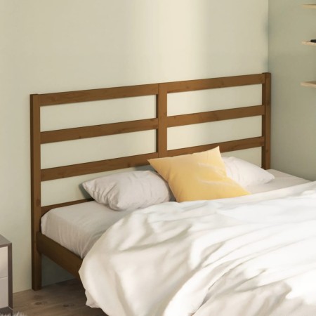 Honey brown solid pine wood bed headboard 156x4x100 cm by vidaXL, Headboards and footboards - Ref: Foro24-817648, Price: 37,4...