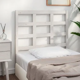 Solid white pine wood bed headboard 105.5x4x100 cm by vidaXL, Headboards and footboards - Ref: Foro24-817876, Price: 43,35 €,...