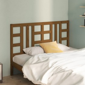 Honey brown solid pine wood bed headboard 126x4x100 cm by vidaXL, Headboards and footboards - Ref: Foro24-817833, Price: 30,6...