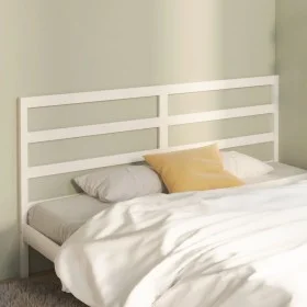 Solid white pine wood bed headboard 206x4x100 cm by vidaXL, Headboards and footboards - Ref: Foro24-817661, Price: 31,90 €, D...